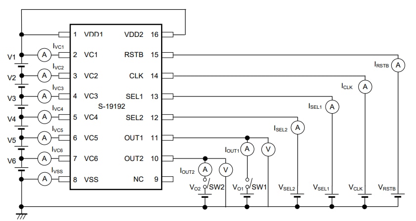Application Circuit Diagram - ABLIC S-19192 Battery Monitoring ICs